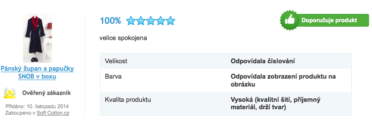 Recenze pánského županu SNOB Recenze pánského županu SNOB