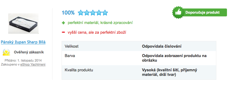Recenze županu SHARP Recenze županu SHARP